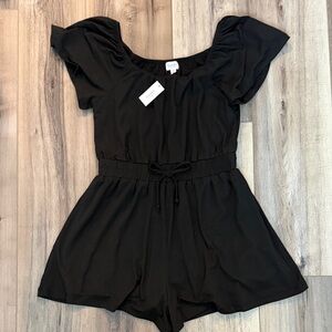 Kids Black One Piece Romper Franki Francesca’s size large youth 10 12 new soft